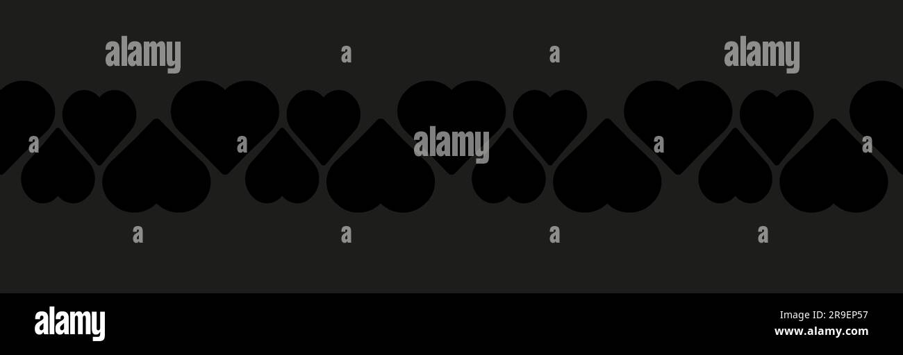 Cuore nero nastro senza cuciture sfondo vettoriale Illustrazione Vettoriale