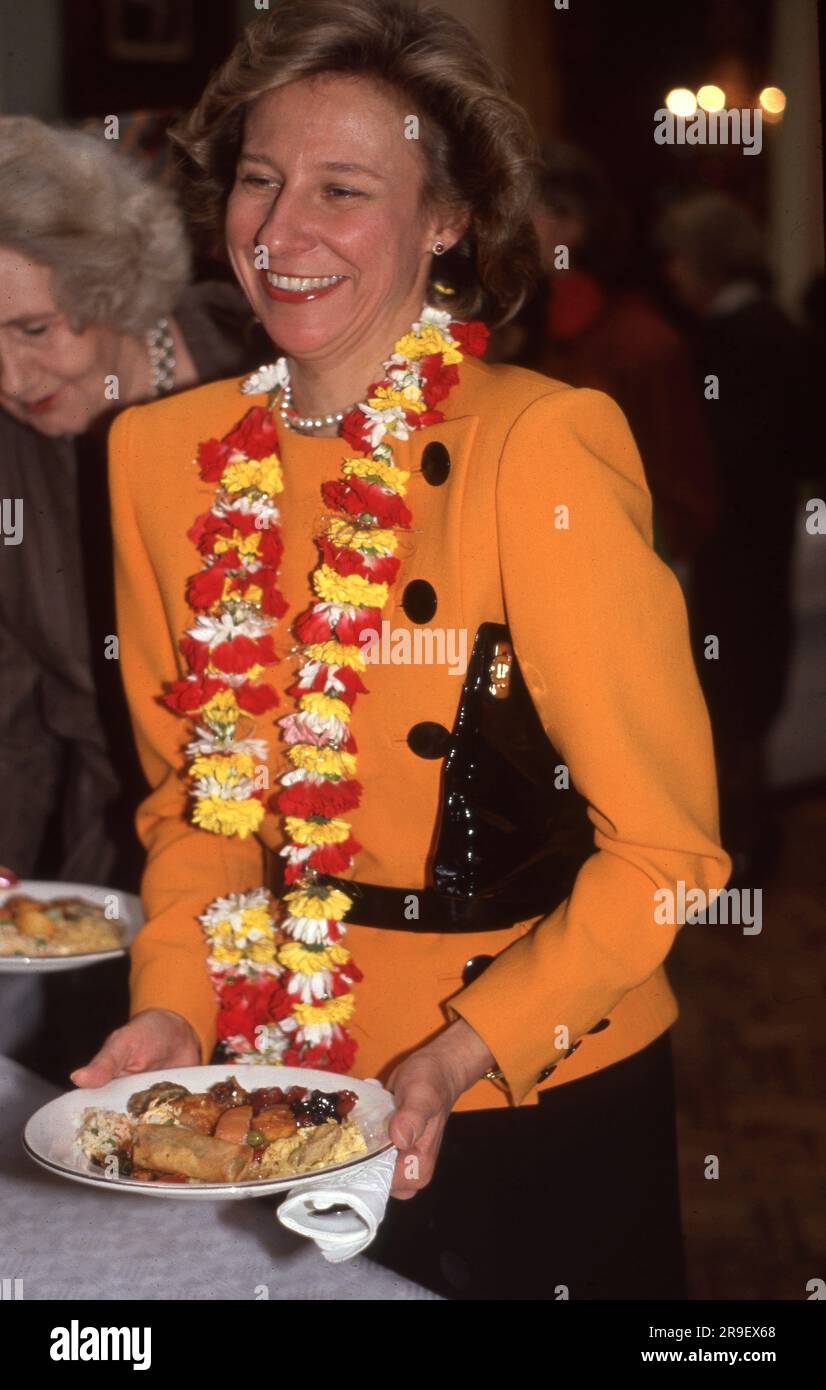 28 febbraio 1991 la Duchessa di Gloucester all'Ambasciata reale nepalese foto dell'archivio Henshaw Foto Stock