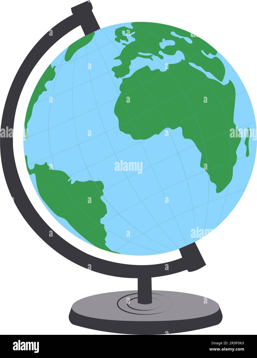 Globo. Icona pianeggiante terrestre. illustrazione vettoriale. Illustrazione Vettoriale