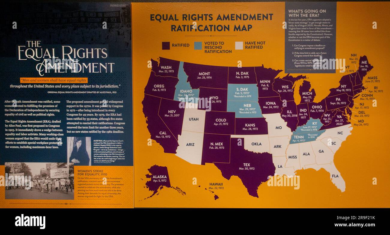 Il 19° emendamento le donne combattono per i diritti di voto mostra al National Constitution Center di Philadelphia PA Foto Stock