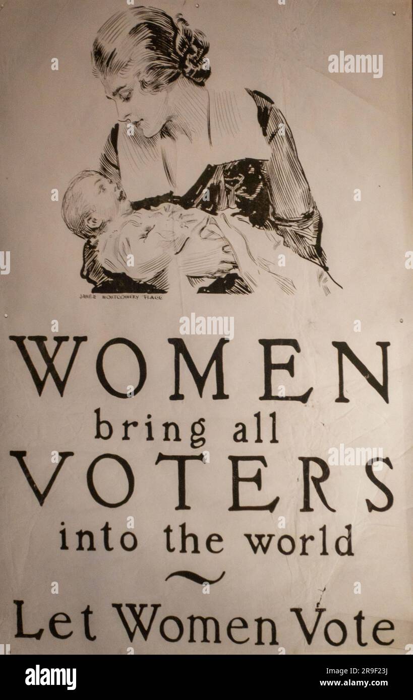 Il 19° emendamento le donne combattono per i diritti di voto mostra al National Constitution Center di Philadelphia PA Foto Stock