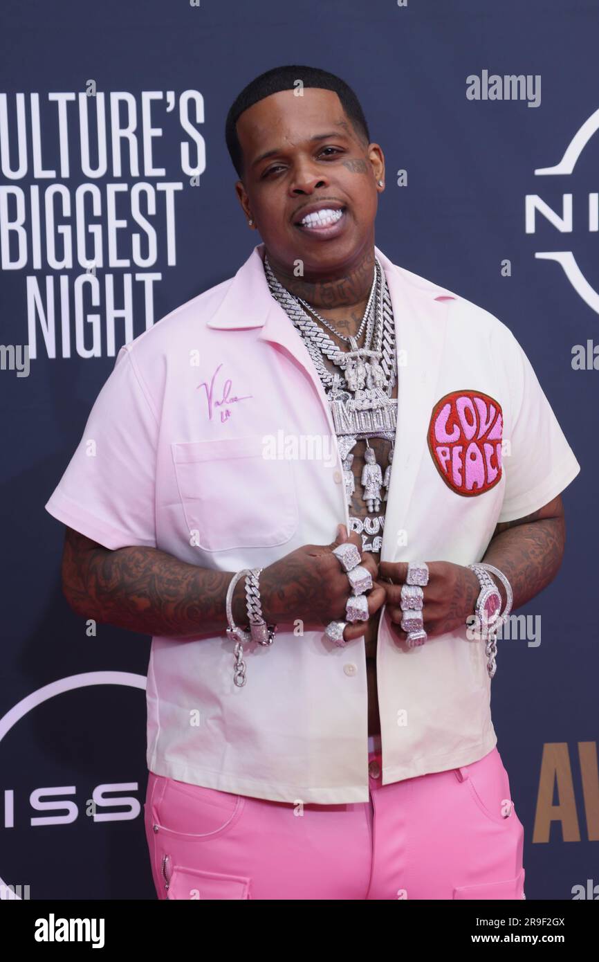 Los Angeles, California. 25/06/2023, Finese2tymes ai BET Awards 2023 che si sono tenuti al Microsoft Theater domenica 25 giugno 2023, a Los Angeles, California. (Foto di crash/imageSPACE) Foto Stock