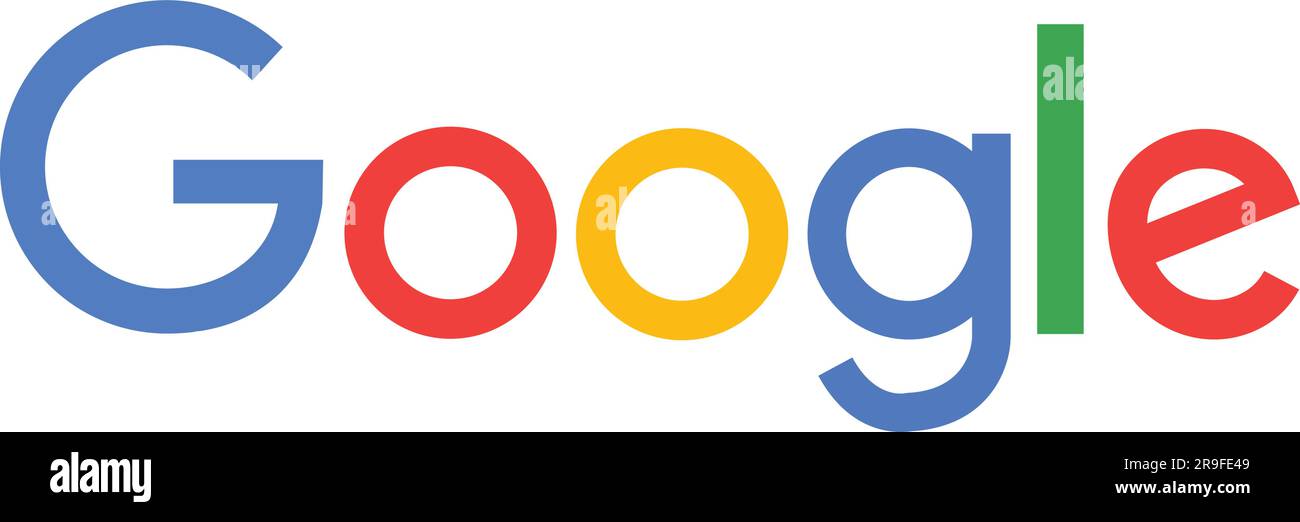 Logo Google su sfondo trasparente. Motore di ricerca popolare icona del simbolo del logotipo google. Vettore delle azioni dei segni di Google Illustrazione Vettoriale