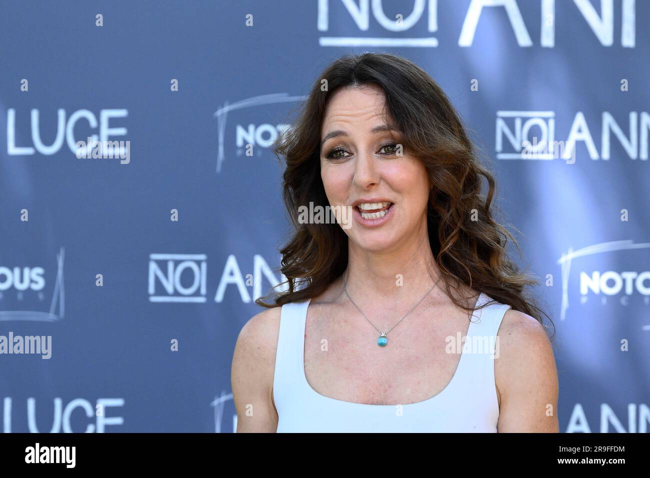 Caterina Guzzanti durante la Photocall del film noi anni luce alla Casa del Cinema, 26 giugno 2023, Roma, Italia. (Foto di Domenico Cippitelli/NurPhoto)0 Foto Stock