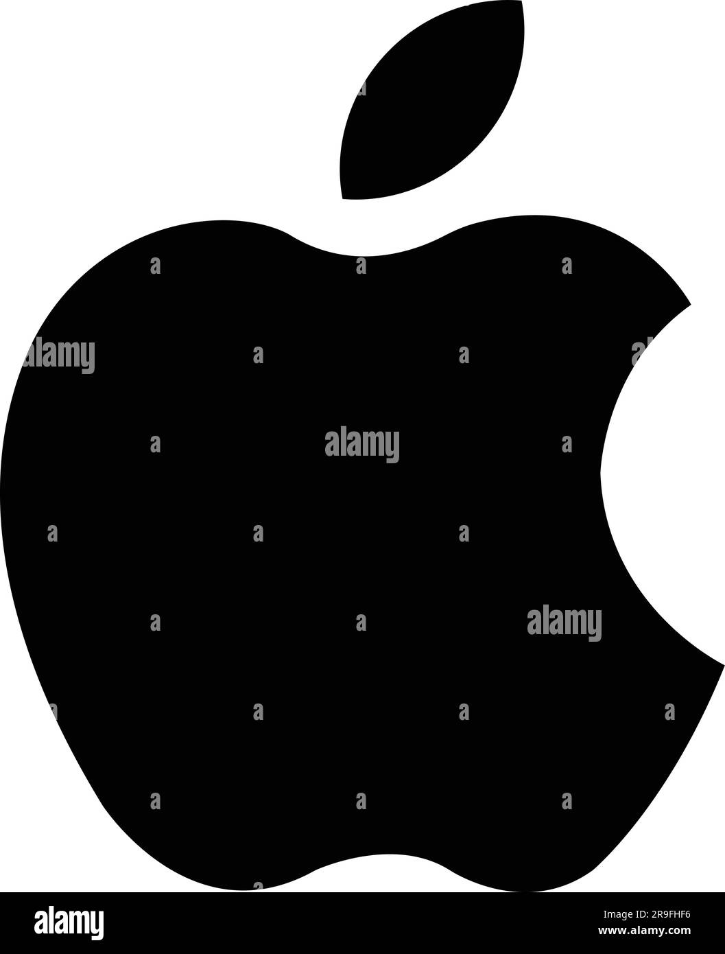 Logo Apple realistico. Logo del sistema operativo IOS per dispositivi mobili per mac. Icona del logo del sistema operativo Illustrazione Vettoriale