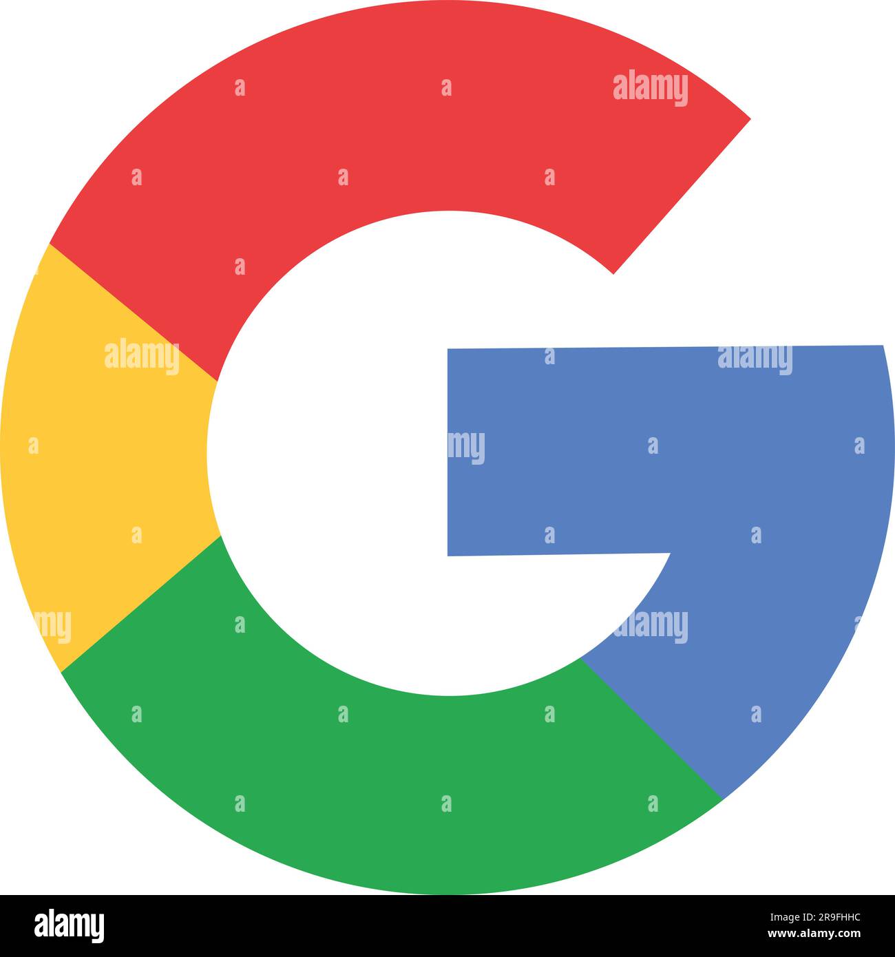 Logo Google su sfondo trasparente. Motore di ricerca popolare icona del simbolo del logotipo google. Vettore delle azioni dei segni di Google Illustrazione Vettoriale