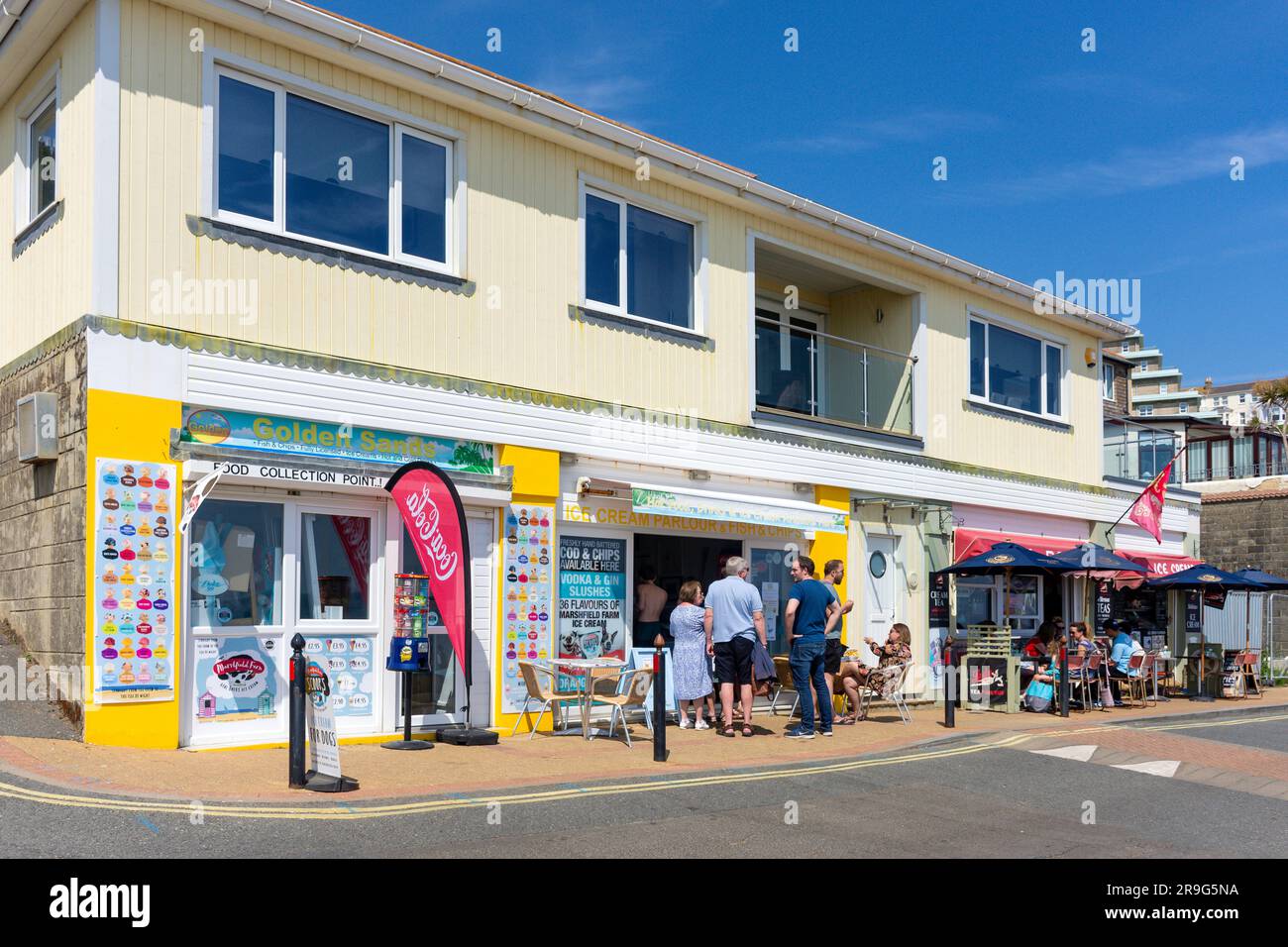 Gelateria sulla Promenade, Vetnor, Isola di Wight, Inghilterra, Regno Unito Foto Stock