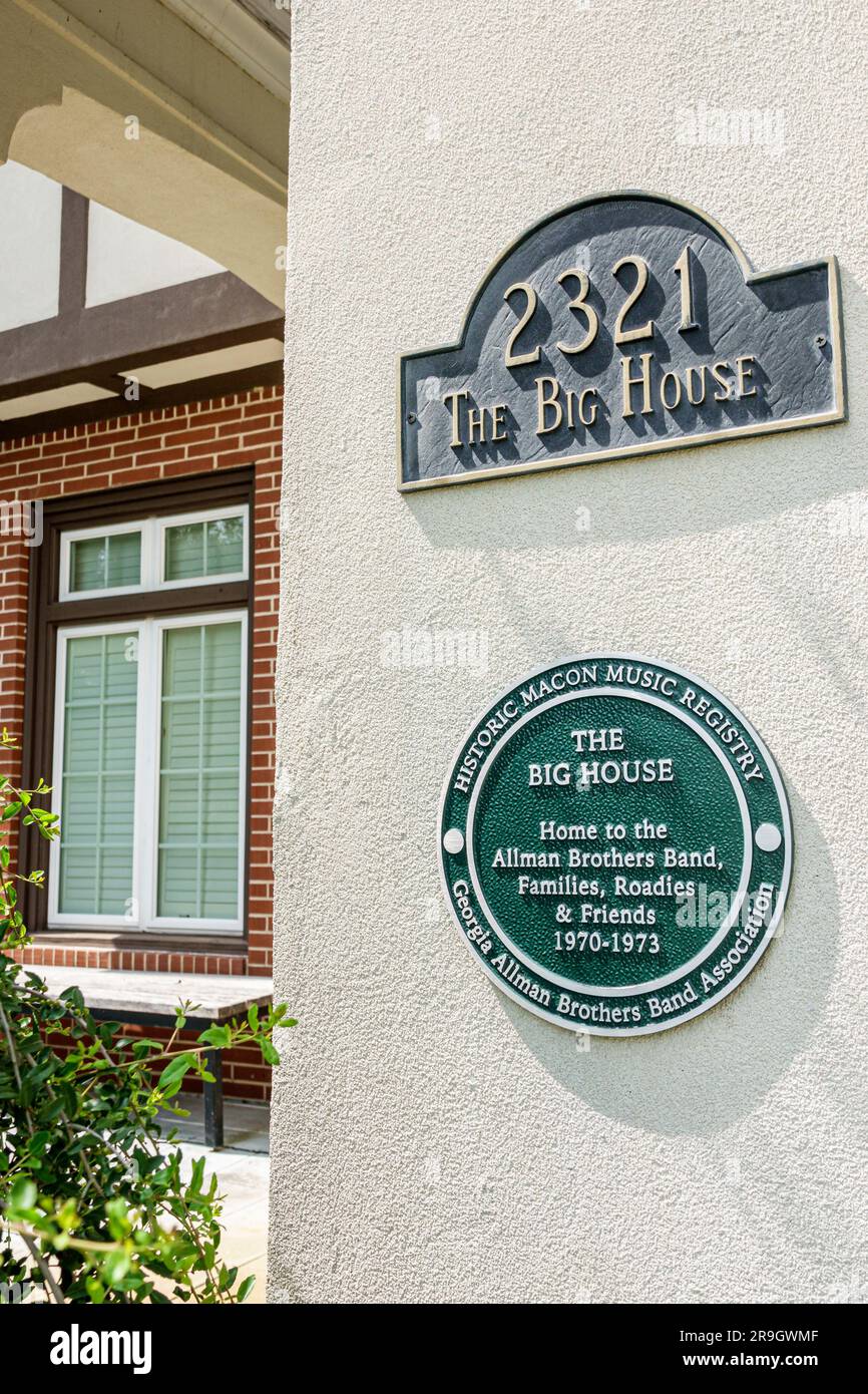 Macon Georgia, Vineville Avenue, The Big House, Allman Brothers band home, musica Southern rock Foto Stock