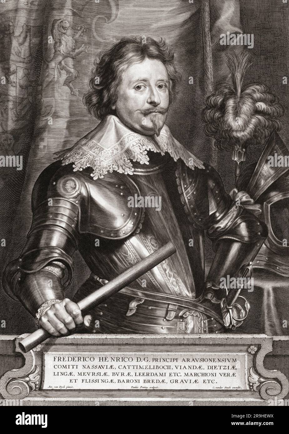 Federico Enrico, Principe d'Orange, 1584 - 1647. Dopo una stampa del XVII secolo dal ritratto di Anthony van Dyck. Foto Stock