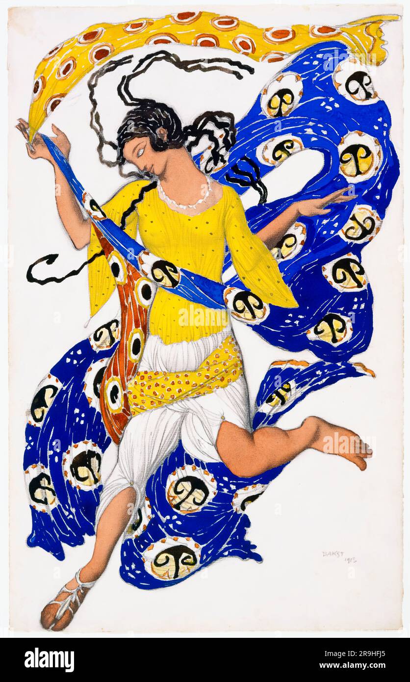 Leon Bakst, The Butterfly (Costume Design per Anna Pavlova), acquerello, 1913 Foto Stock