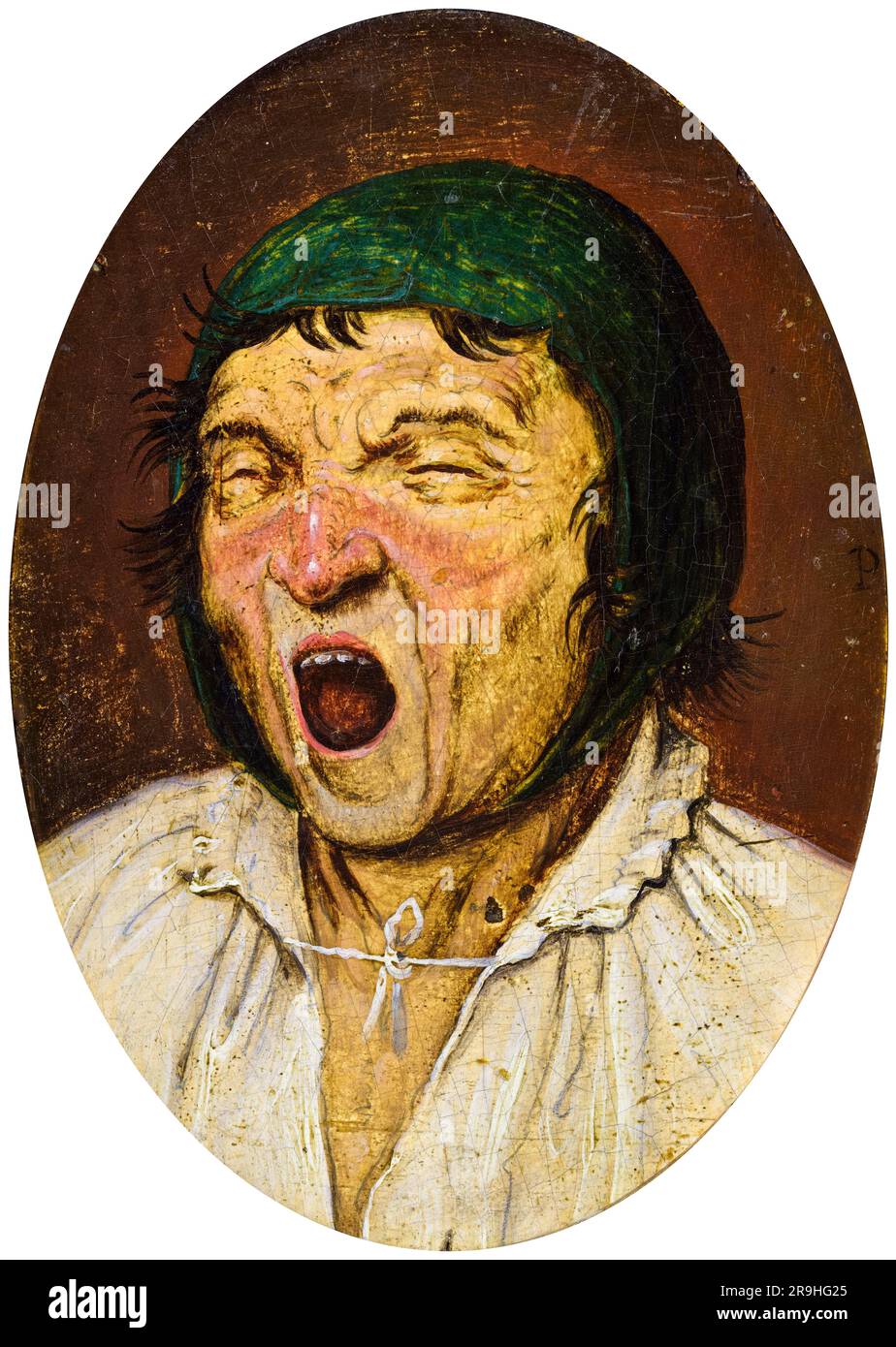 Pieter Brueghel il giovane, uomo sbadiglio, dipingendo ad olio su legno, prima del 1638 Foto Stock