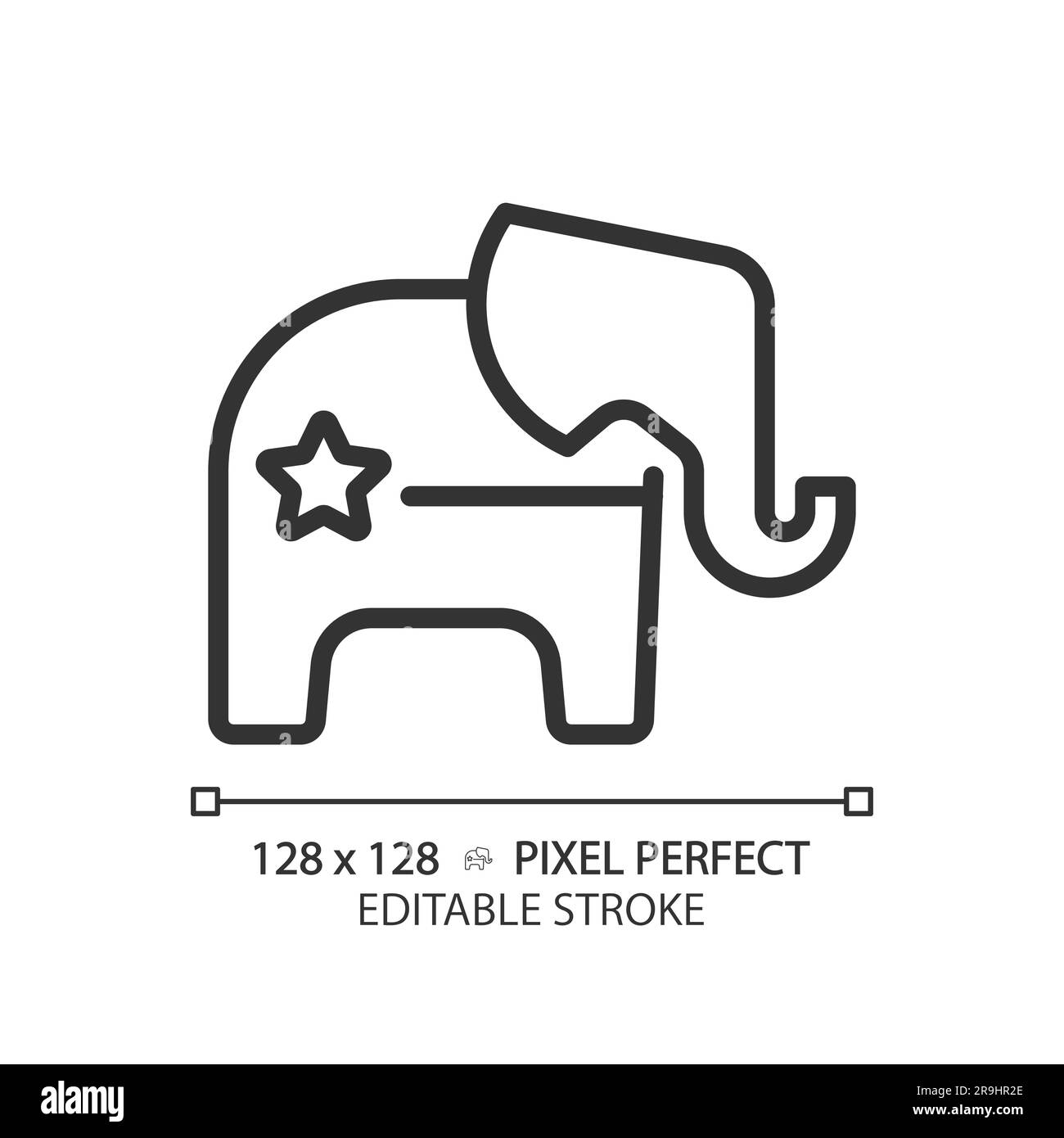 Icona a linea sottile Perfect Republican Party con pixel modificabili Illustrazione Vettoriale
