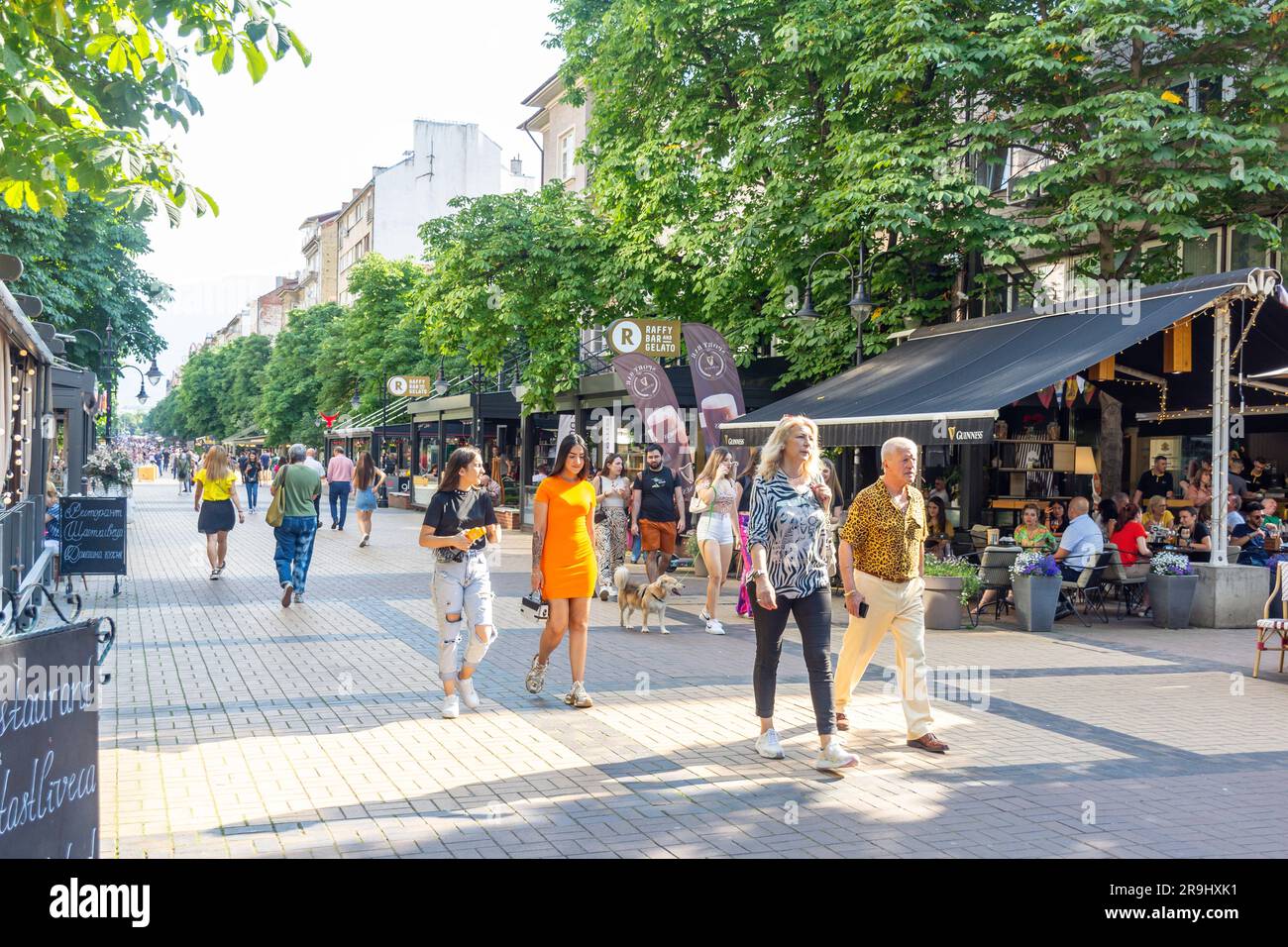 Pedonale Vitosha Boulevard, Centro città, Sofia, Repubblica di Bulgaria Foto Stock