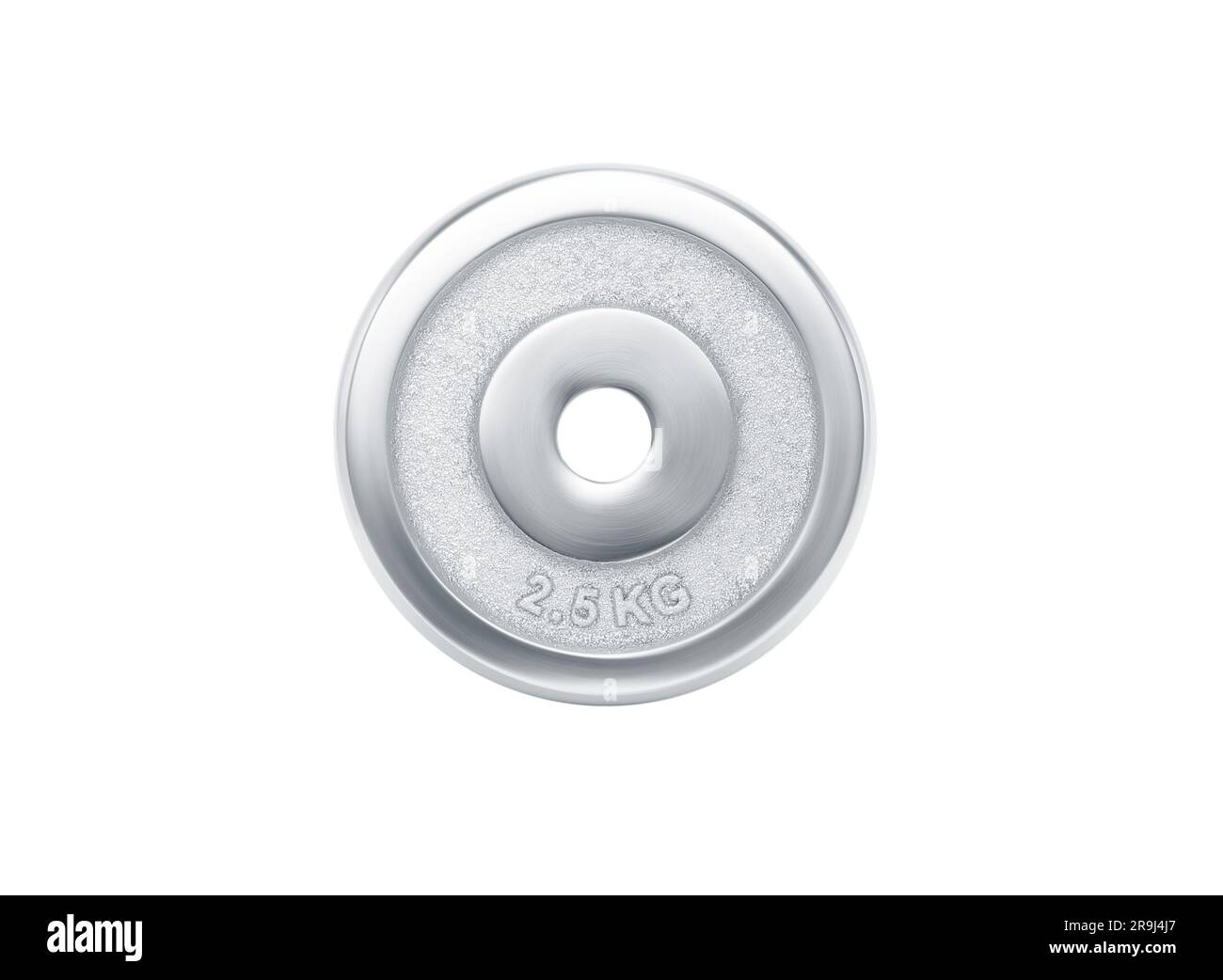 piastre per pesi palestra con finitura a specchio in acciaio cromato Foto Stock