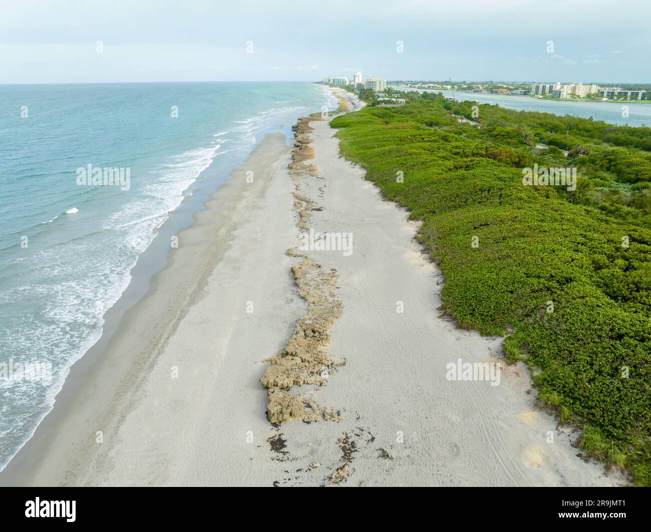 Foto aerea che soffiano rocce a Hobe Sound, Florida, USA Foto Stock