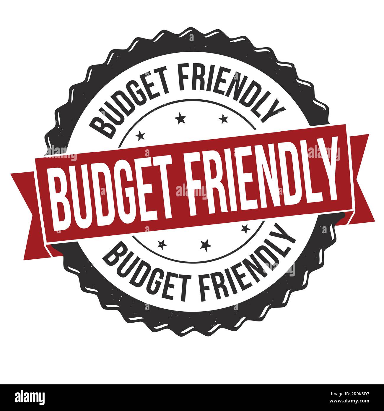 Timbro in gomma grunge economico su sfondo bianco, illustrazione vettoriale Illustrazione Vettoriale