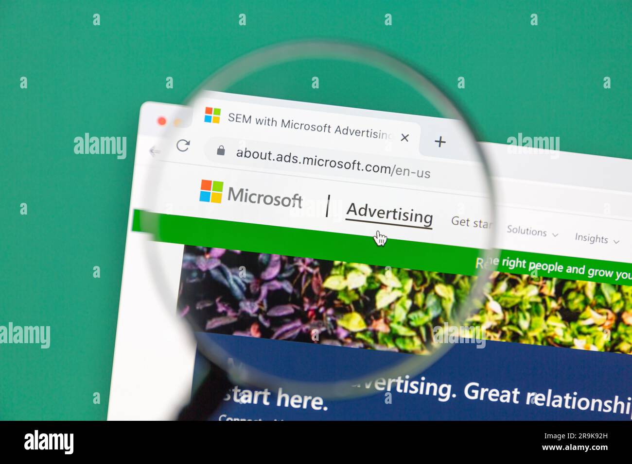 Ostersund, Svezia - 14 febbraio 2023: Sito Web Microsoft Advertising Microsoft Advertising è una piattaforma di pubblicità online sviluppata da Microsoft. Foto Stock