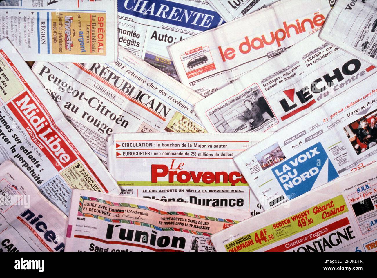 quotidiani regionali francesi Foto Stock