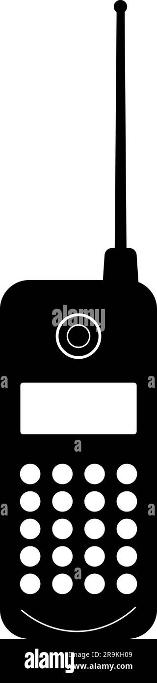 Telefono cellulare bianco e nero icona cellulare sfondo trasparente EPS Vector art Pack Illustrazione Vettoriale