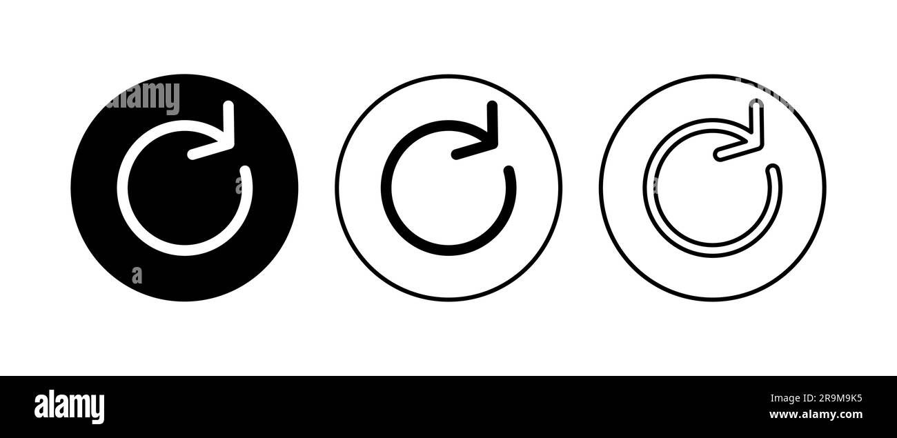 Aggiorna set di icone. Vettore icona di ricarica. Icona Aggiorna. Illustrazione Vettoriale
