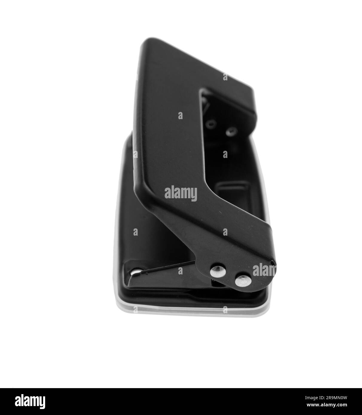 Perforatore buco nero isolato su bianco, Office suppy Foto Stock