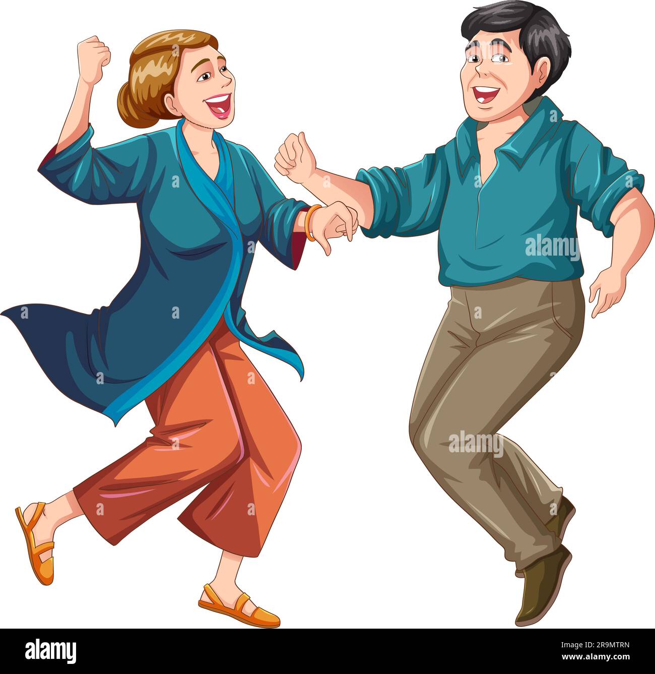 Illustrazione del vettore di danza della coppia di mezza età Illustrazione Vettoriale