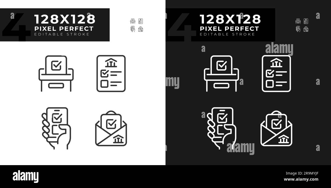 Set di icone di voting modificabili Illustrazione Vettoriale