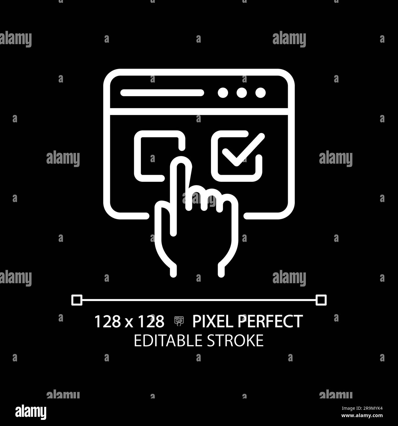 Icona di votazione elettronica perfetta per pixel modificabile per tema scuro Illustrazione Vettoriale