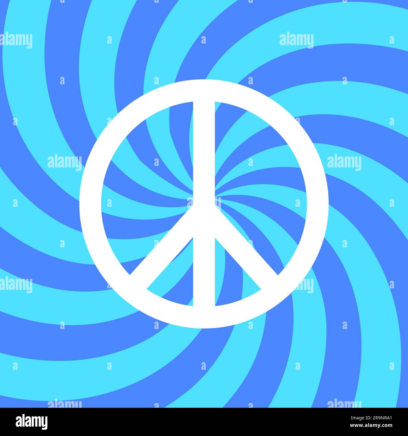 Grafica astratta e vettoriale retrò anni '60, hippie anni '70 con segno di pace e sfondo pop art moderno. Modello vintage per stampe fashion art Illustrazione Vettoriale