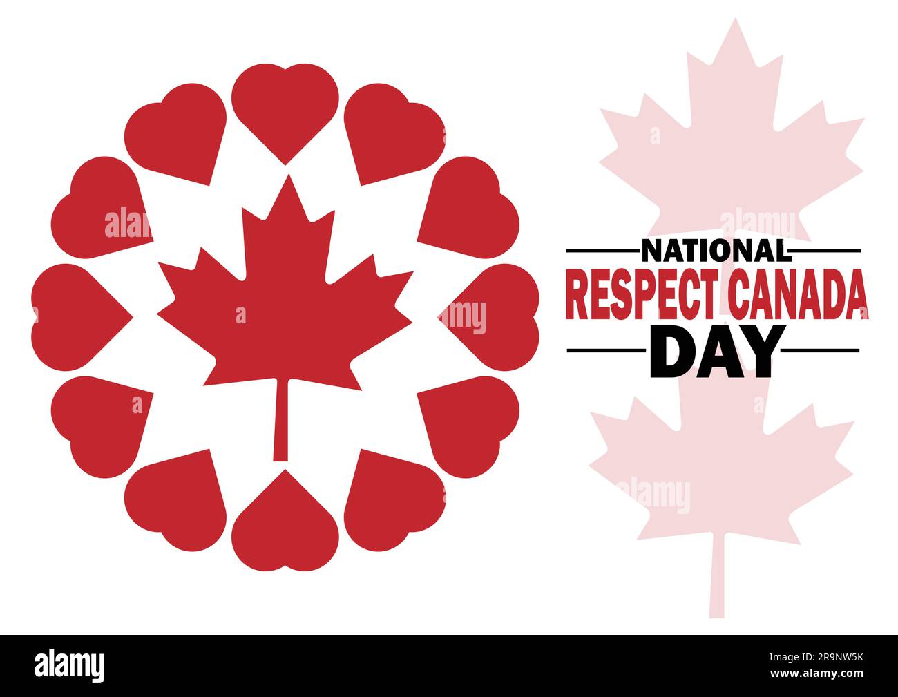 Illustrazione vettoriale del National Respect Canada Day. Concetto di vacanza. Modello per sfondo, banner, scheda, poster con iscrizione di testo. Illustrazione Vettoriale