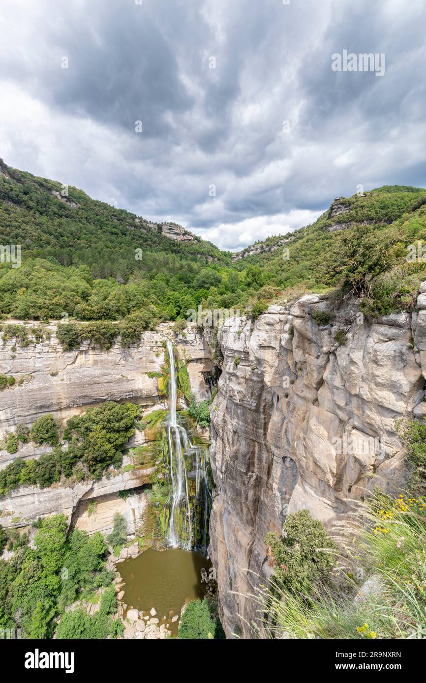 Cascata Salt de Sallent, Rupit, Barcellona, Spagna Foto Stock