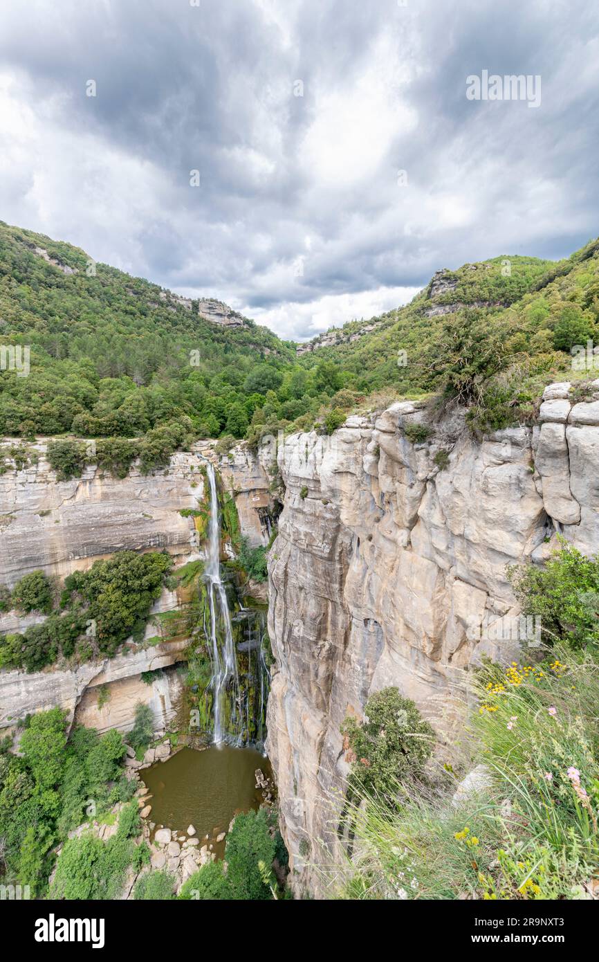 Cascata Salt de Sallent, Rupit, Barcellona, Spagna Foto Stock