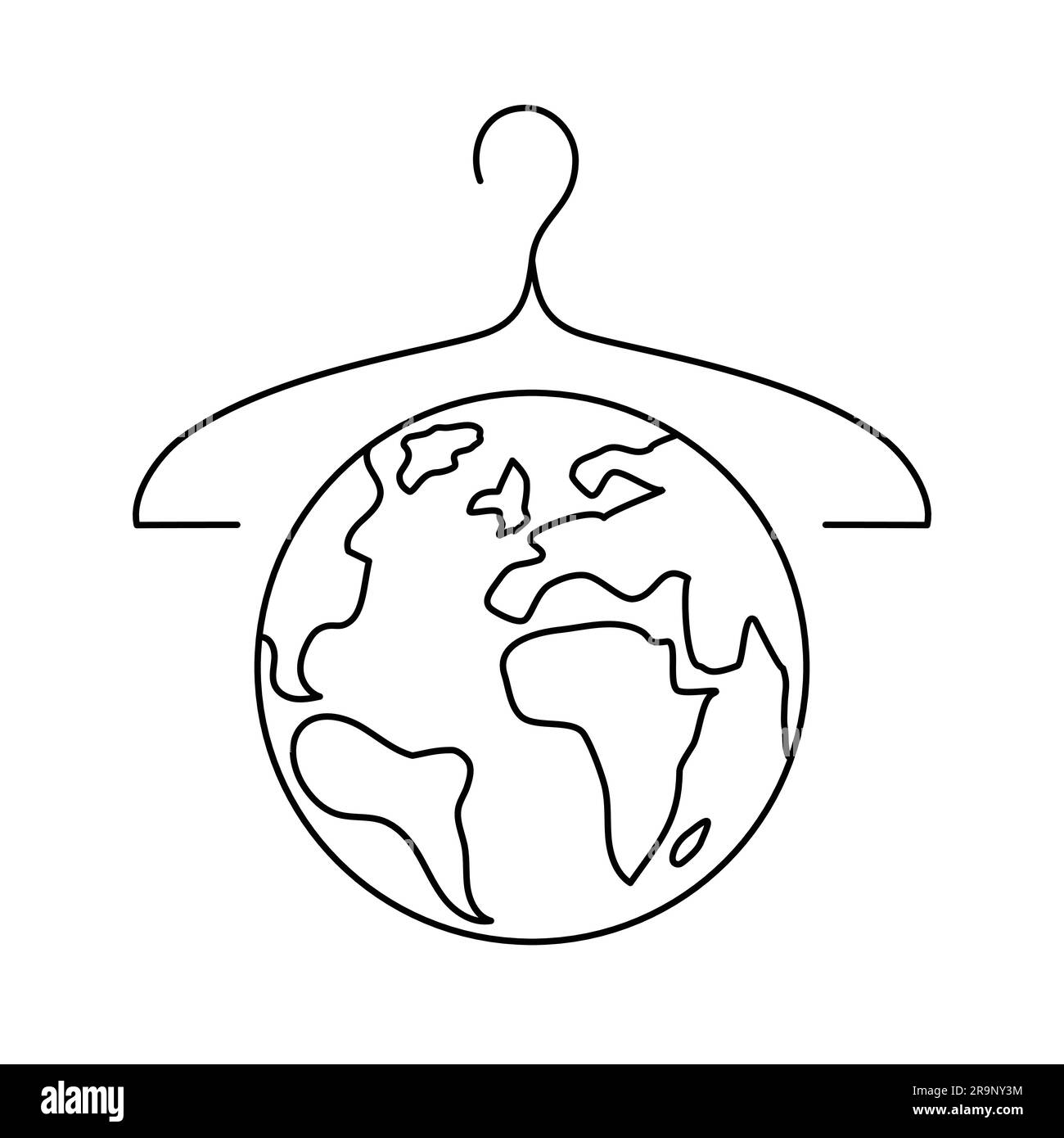 Icona vettoriale lineare - badge moda sostenibile, emblema eco-testato in stile linea semplice isolato su sfondo bianco. Concept o logo per la moda lenta. Illustrazione Vettoriale