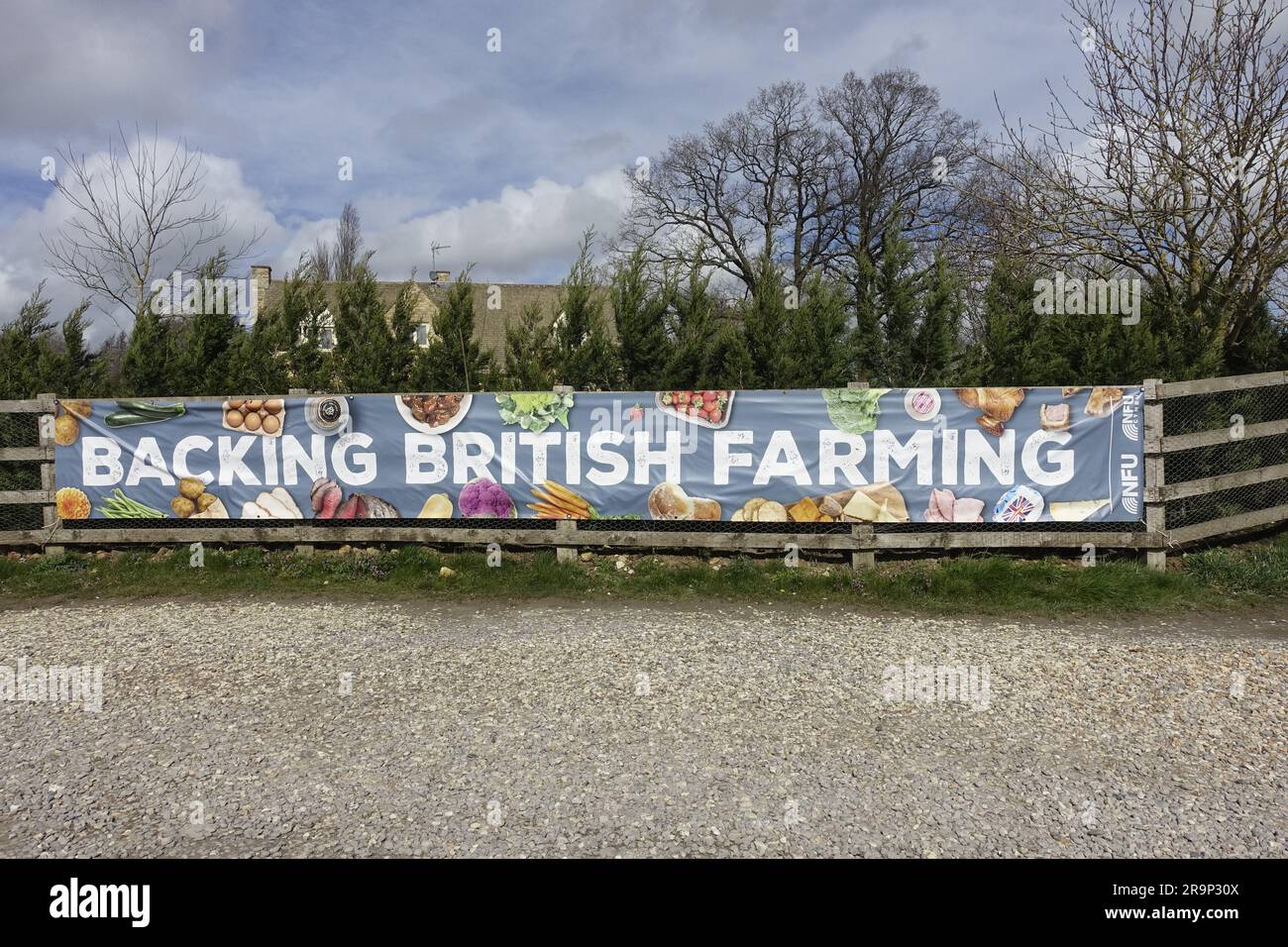 Sostengo la bandiera agricola britannica Cotswolds Foto Stock