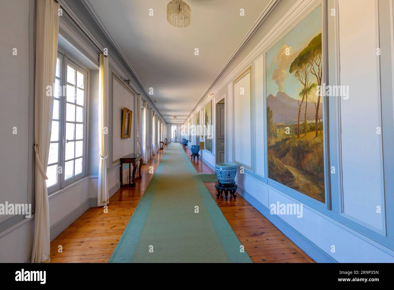 Corridor, Chateau De Valencay, Valencay, Valle della Loira, Francia, Europa occidentale Foto Stock