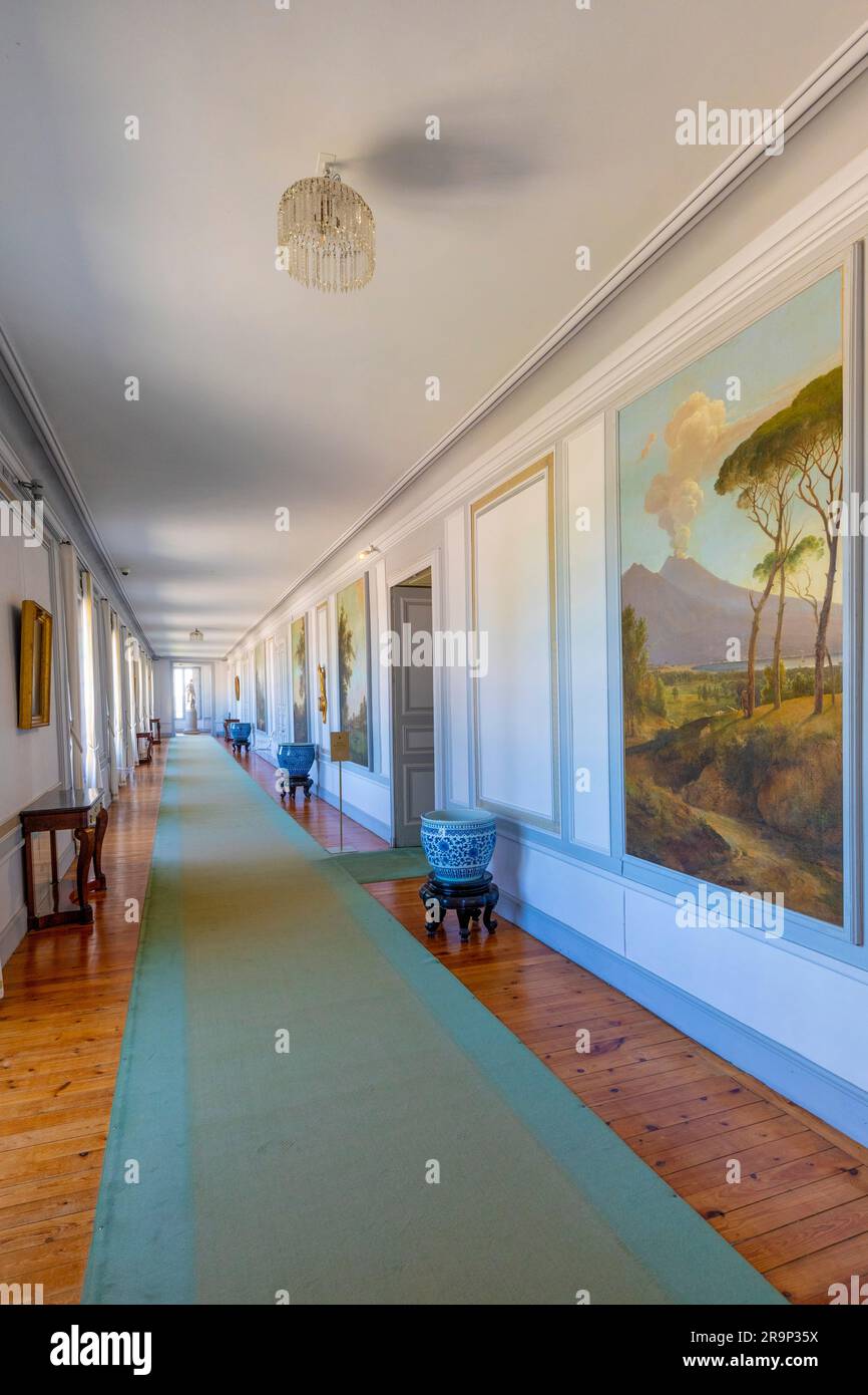 Corridor, Chateau De Valencay, Valencay, Valle della Loira, Francia, Europa occidentale Foto Stock