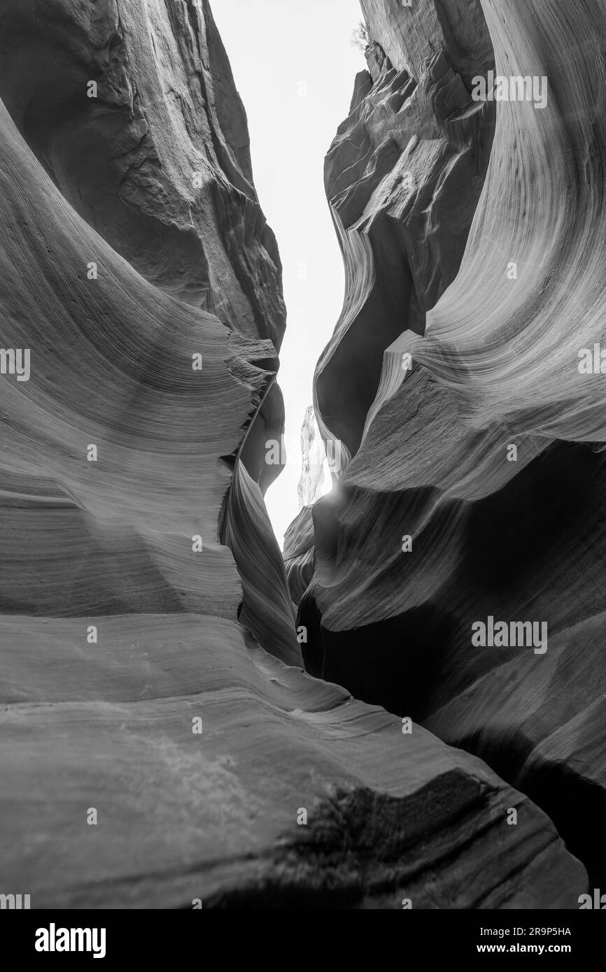 Antelope Canyon in bianco e nero Foto Stock
