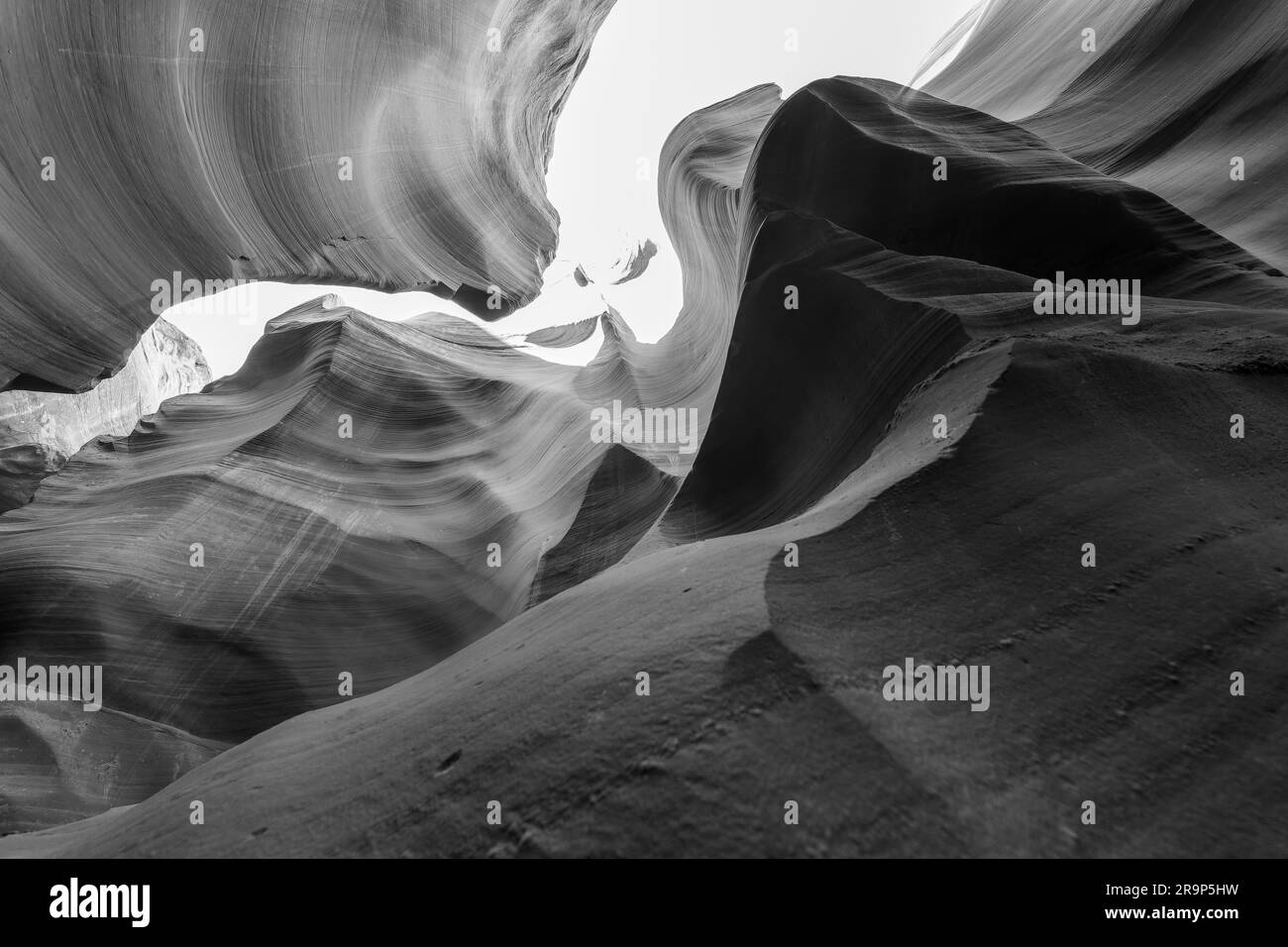 Antelope Canyon in bianco e nero Foto Stock