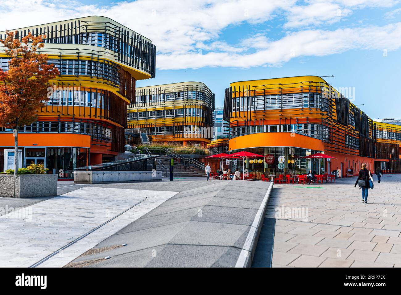 Università di economia e affari di Vienna dell'architetto Zaha Hadid Foto Stock