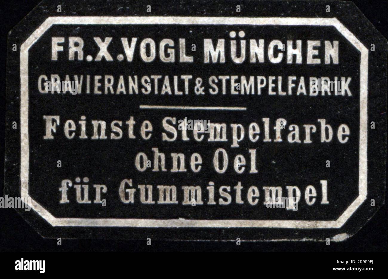 Pubblicità, cancelleria, stabilimento dell'incisore e fabbrica di foche P. X. Vogl, Monaco, timbro poster, ULTERIORI-DIRITTI-CLEARANCE-INFO-NOT-AVAILABLE Foto Stock
