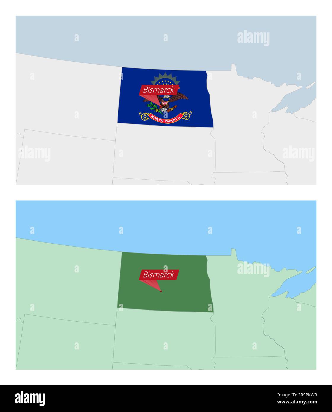 Perno della mappa del dakota del nord Immagini Vettoriali Stock Alamy