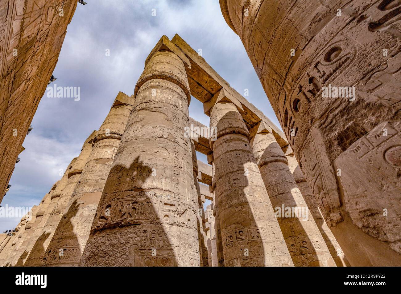 La Grande Sala Ipotistica a Karnak, Luxor Foto Stock