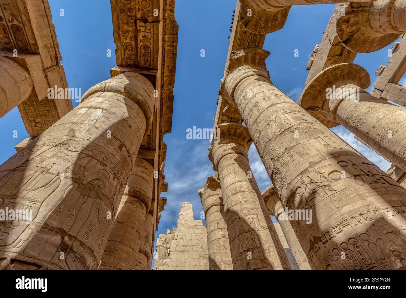 La Grande Sala Ipotistica a Karnak, Luxor Foto Stock