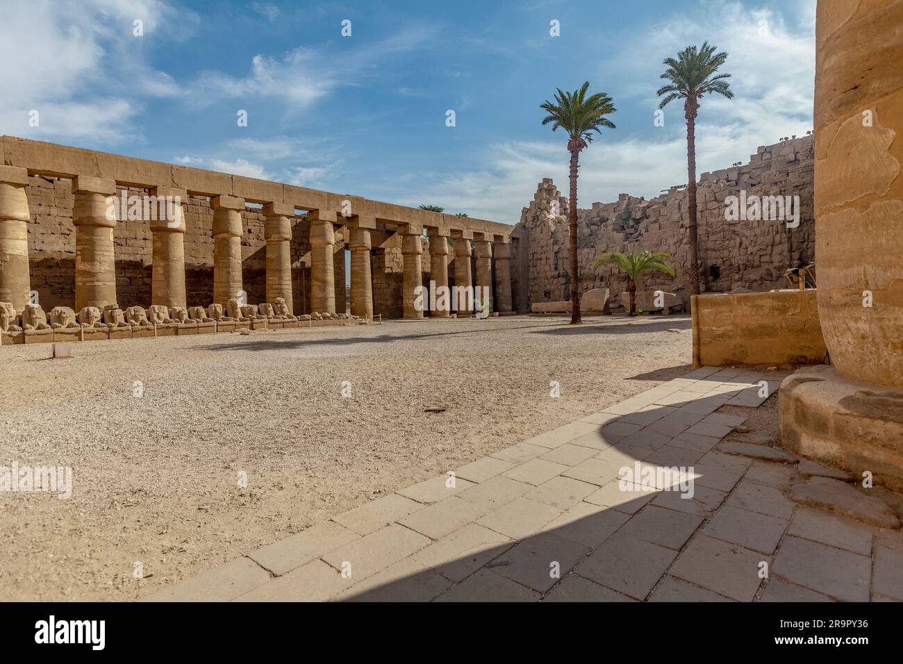 Great Court a Karnak, Luxor Foto Stock