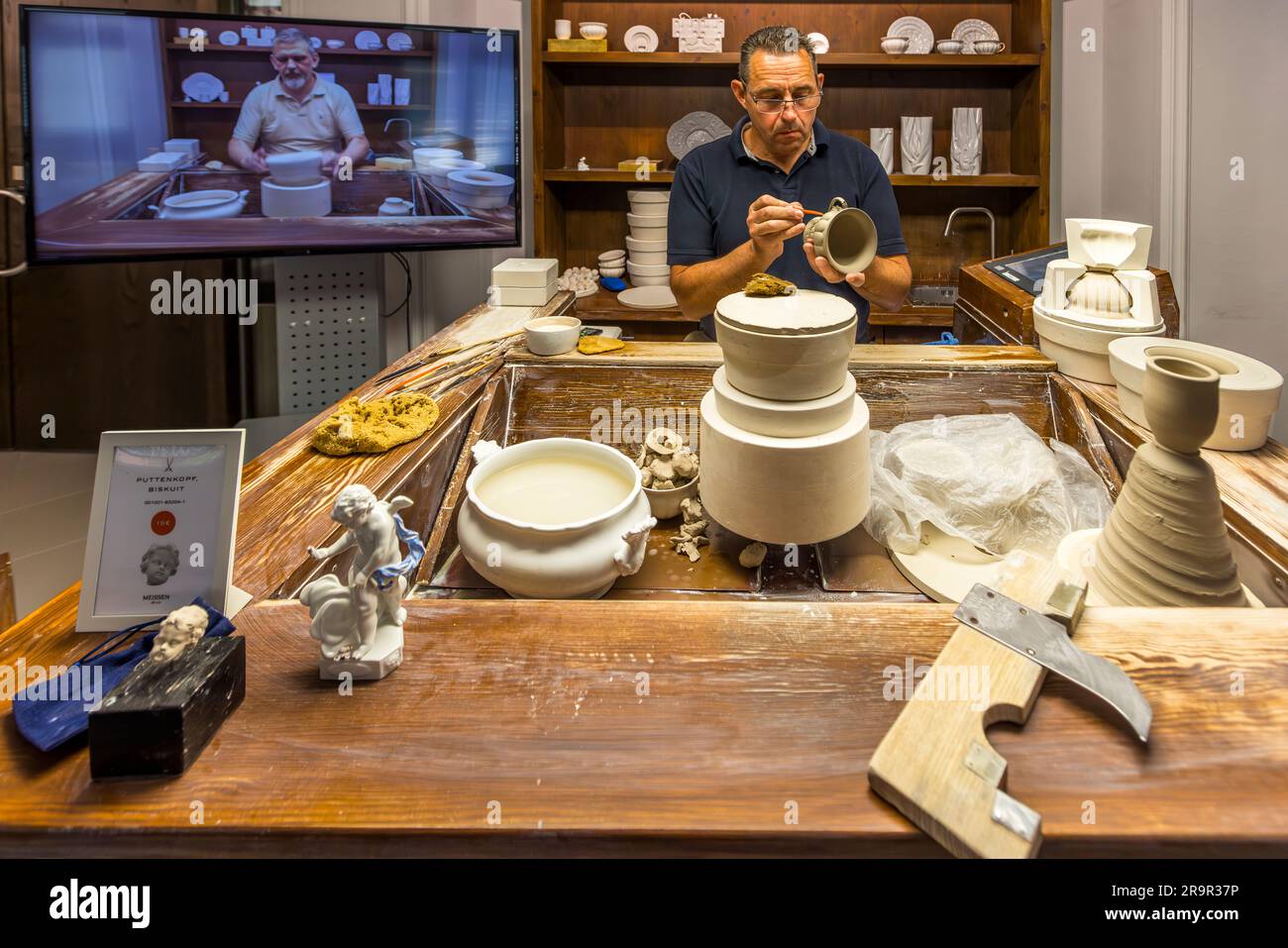 Museo della porcellana presso la Fondazione della porcellana Meissen, Germania Foto Stock