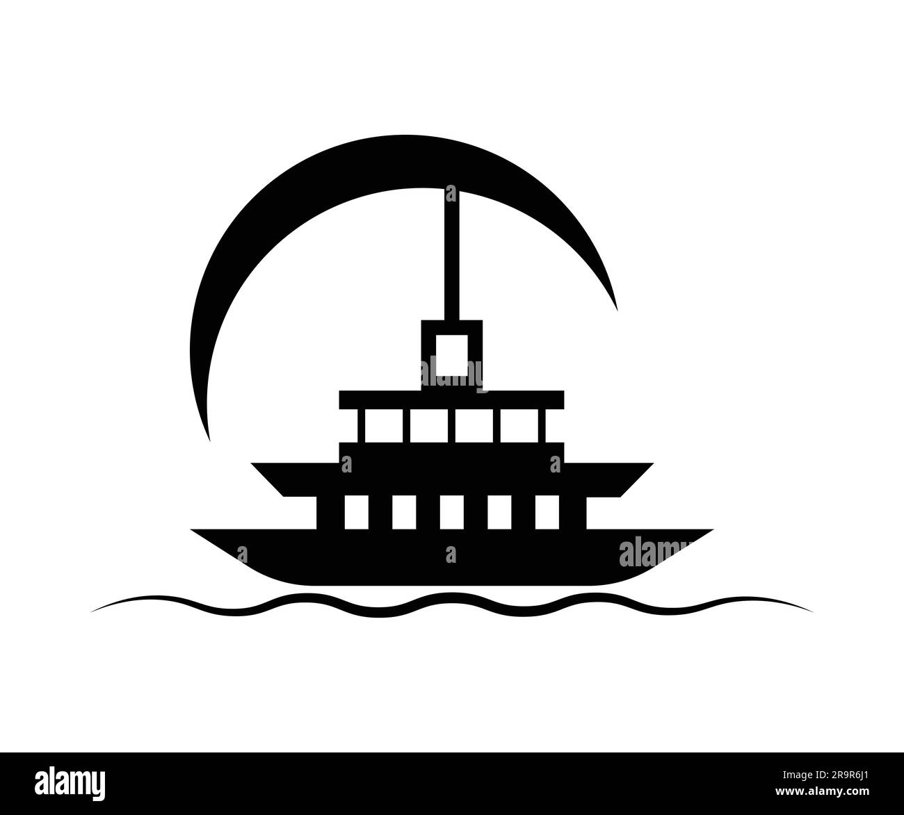 Spedire il logo sul modello vettoriale del design WAVE Illustrazione Vettoriale