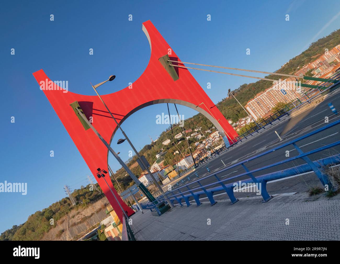 Spagna, Paesi Baschi, Bilbao, area Museo Guggenheim, Puente de la Salve. Foto Stock