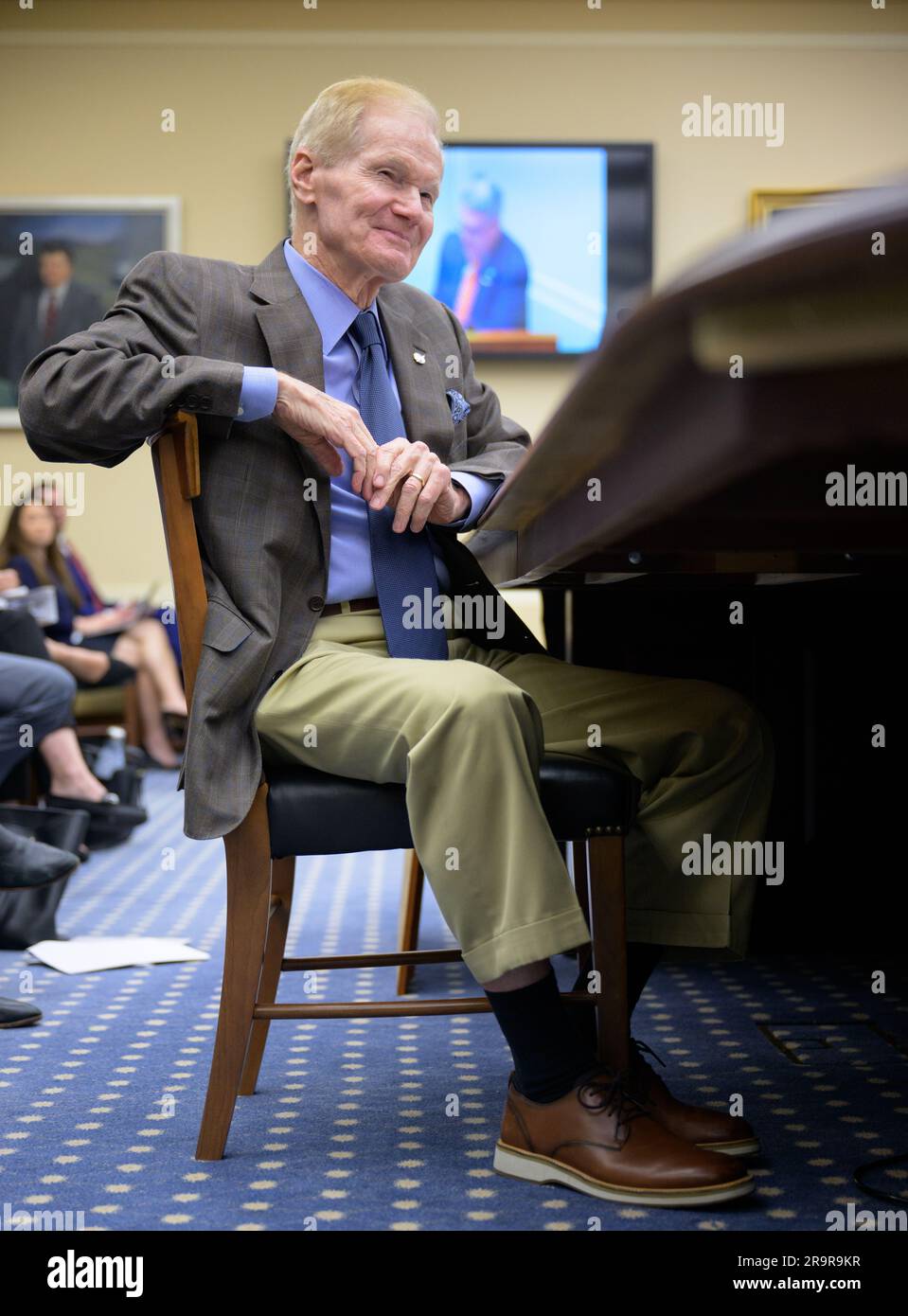 Il 27 aprile 2023, l'amministratore della NASA Bill Nelson testimoniò davanti alla House Science, Space and Technology Committee presso il Rayburn House Office Building, presentando la richiesta di bilancio della NASA per l'anno fiscale 2024 e le priorità per i programmi e la ricerca spaziali. Foto Stock