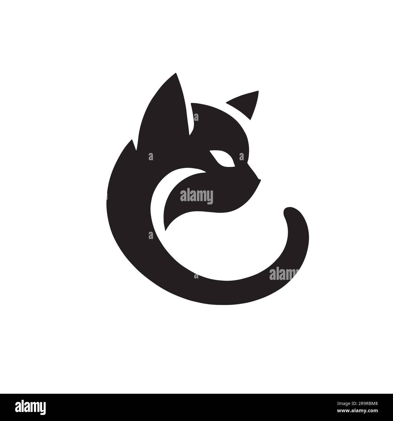 illustrazione del logo cat di colore dorato Illustrazione Vettoriale