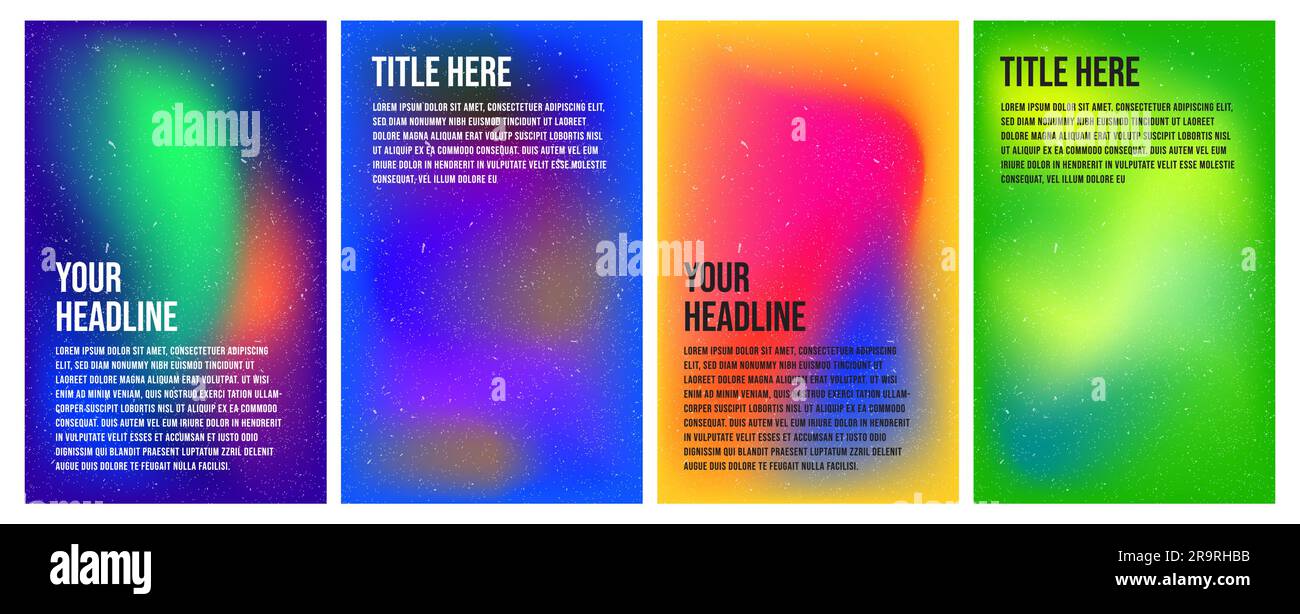 Liquido in mesh astratta colorata e sfondo fluido per poster, copertina o design di social media. Sfumatura geometrica minimalista e sfumatura uniforme di sfocatura Illustrazione Vettoriale